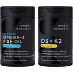 Sports Research Multivitamin Pack Featuring Omega 3 Fish Oil Mini Gels Six Hundred Twenty Five Milligrams And Vegan Vitamin D3 Sixty Softgels