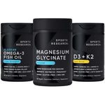 Sports Research Multivitamins Pack With Chelated Magnesium Glycinate Triple Strength Omega Three Fish Oil Vegan Vitamin D Three And Vitamin K Two