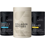 Sports Research Multivitamins Pack Hydrolyzed Type 1 And 3 Collagen Powder Wild Alaskan Pollock Omega 3 Fish Oil Vitamin D3 K2 Wellness Bundle