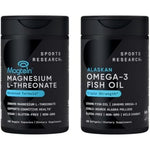Sports Research Cognitive Health Support Mega Pack With Triple Strength Omega 3 Fish Oil And Magtein Magnesium L Threonate 180 Count