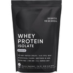 Sports Research 100% Whey Protein Isolate Unflavored Powder With Branched Chain Amino Acids And Medium Chain Triglycerides 2 Pound Bag