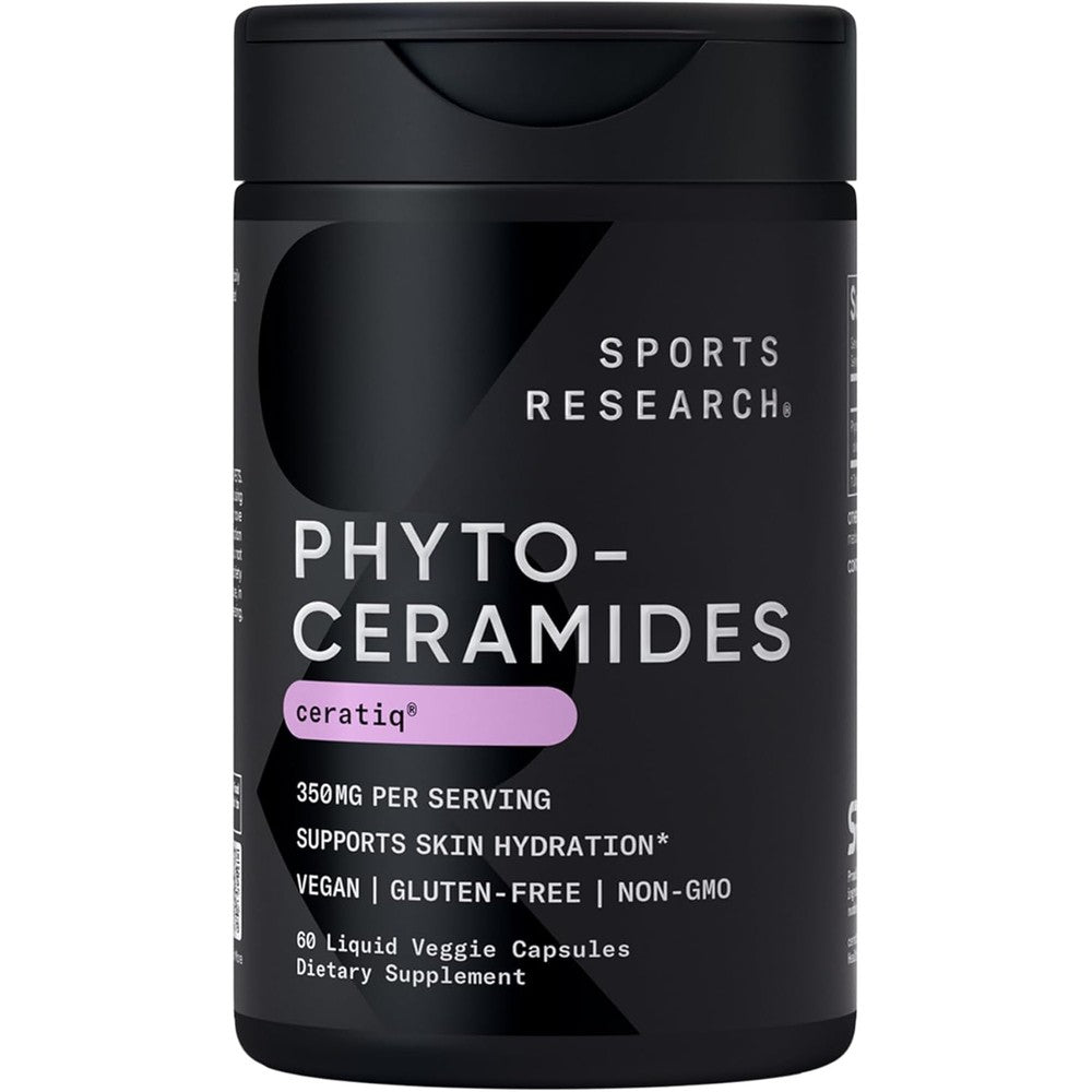 Sports Research Phytoceramides 350 Milligrams Plant Derived Skin Hydration Supplement With Ceratiq 60 Liquid Veggie Capsules