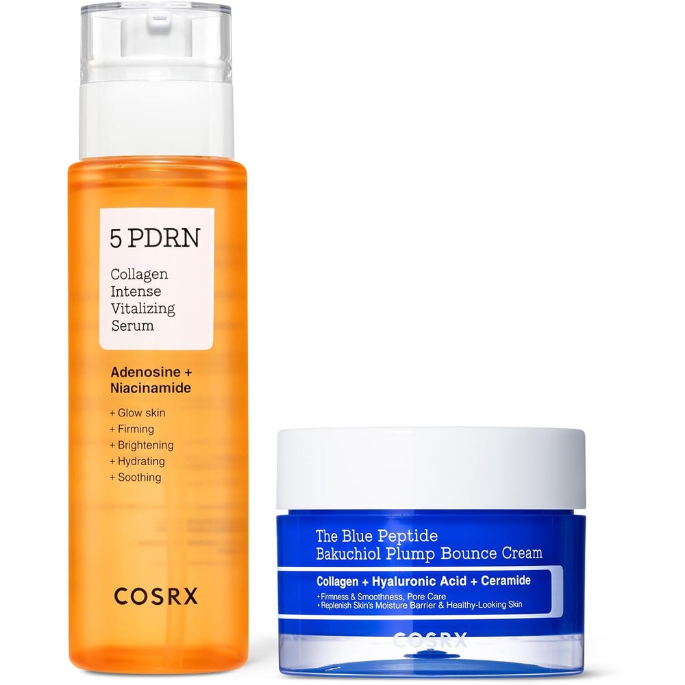 COSRX PDRN X Copper Peptide Daily Revitalizing Routine Including Five PDRN Collagen Intense Vitalizing Serum Three Point Three Eight Fluid Ounces a...