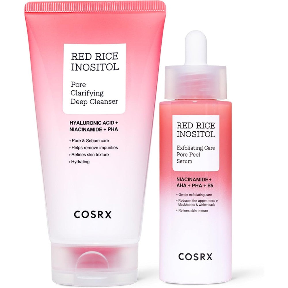 COSRX Red Rice Pore Cleansing Duo Low pH Deep Cleanser 150ml and Pore Peel Shot Serum 80ml Two Piece Kit