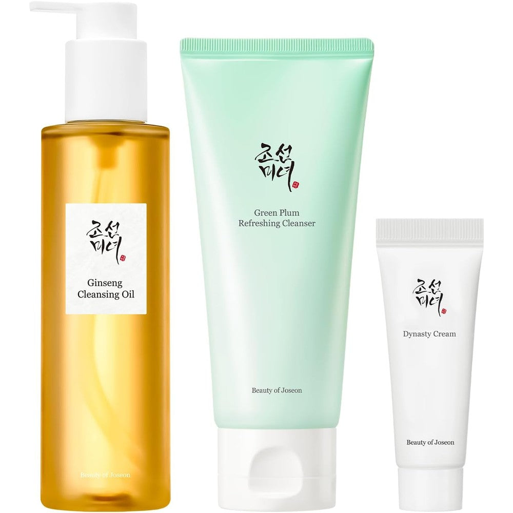 Beauty Of Joseon Double Cleansing Duo With Glass Skin Moisturizer Gift Set For Daily Korean Skincare Routine 210 Milliliters And 100 Milliliters
