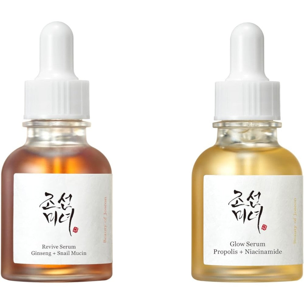 Beauty Of Joseon Revive Serum Ginseng And Snail Mucin With Glow Serum Propolis And Niacinamide 30 Milliliters Each