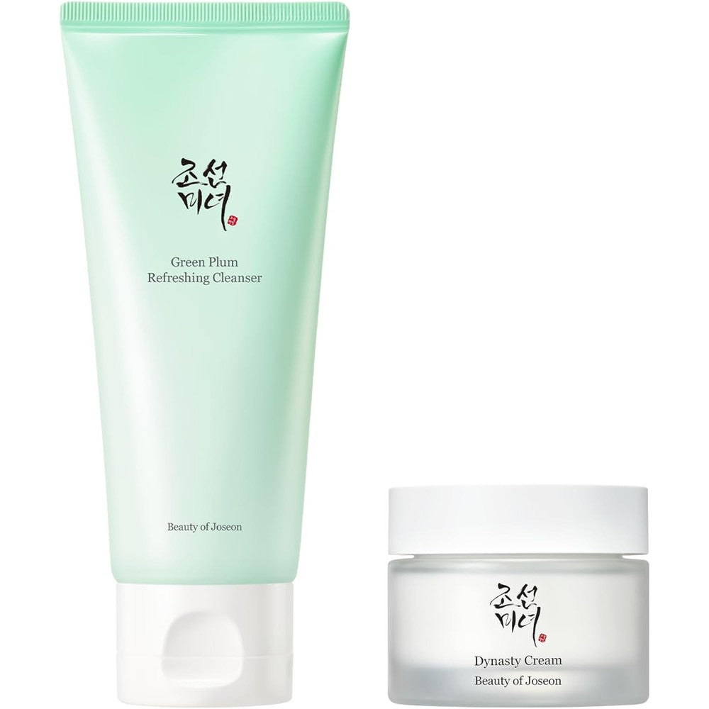 Beauty Of Joseon Green Plum Refreshing Cleanser 100 Milliliters And Dynasty Cream Hydrating Face Moisturizer 50 Milliliters Korean Skincare Set