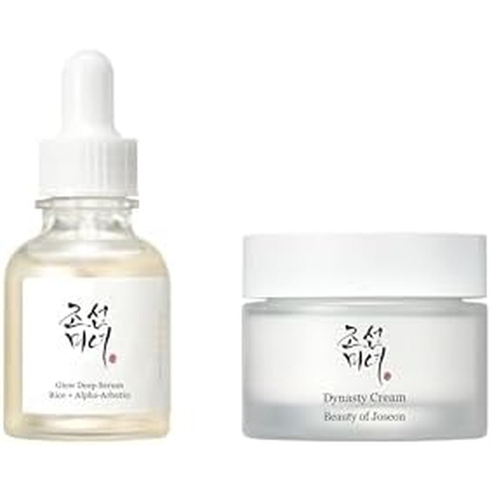 Beauty Of Joseon Glow Deep Serum Rice Plus Alpha-Arbutin 30 Milliliters And Dynasty Cream Hydrating Face Moisturizer 50 Milliliters Duo