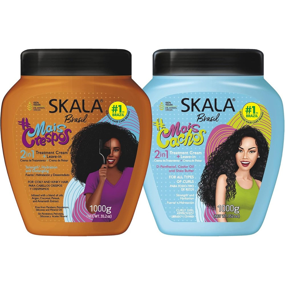 SKALA MaisCachos MaisCrespos Treatment Cream Set Of 2 Moisturizing Hair Masks For Curly And Coily Hair Hydration Softness And Shine Care 70.4 Ounce - Image 1