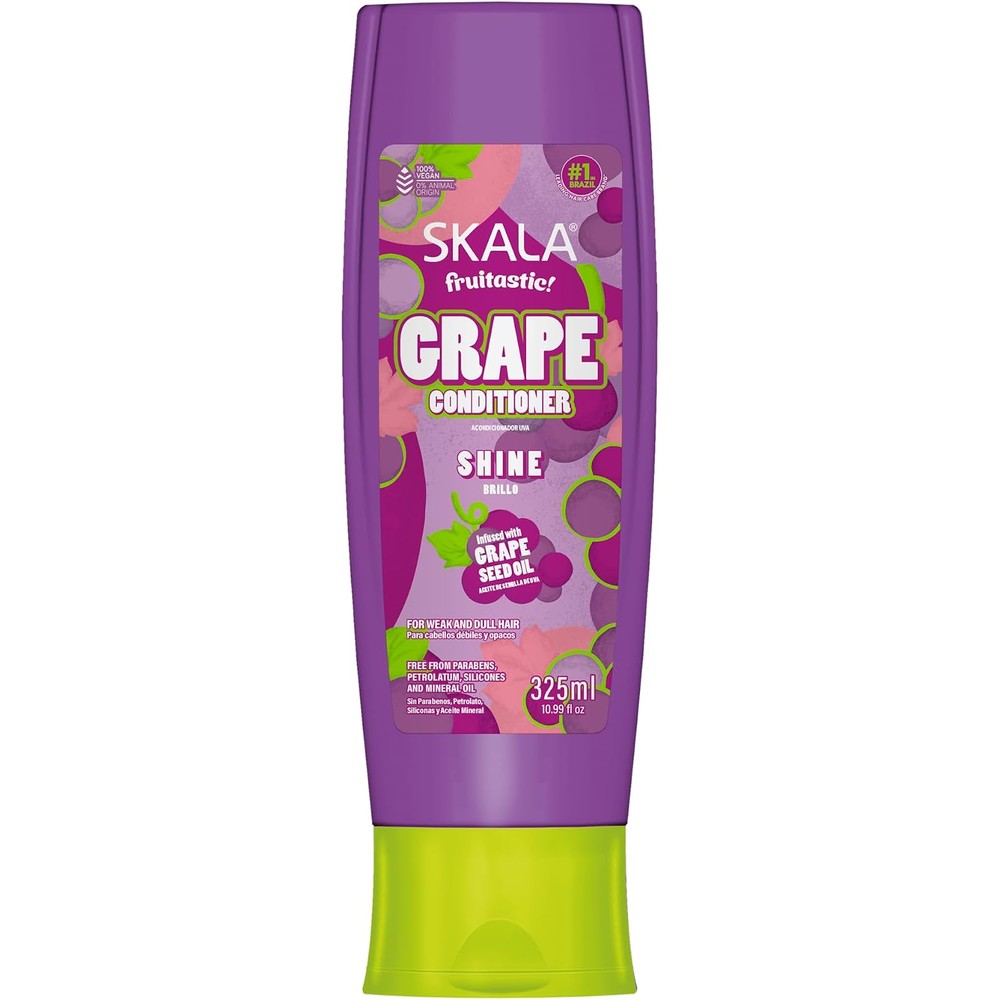 Skala Fruitastic Grape Conditioner front view showing premium USA packaging for shine and strength