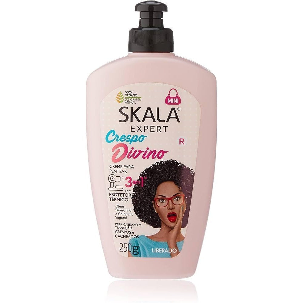 SKALA Brasil Crespo Divino 3 In 1 Leave In Cream And Hair Treatment Mask For Curly Coily And Transitioning Hair 250g