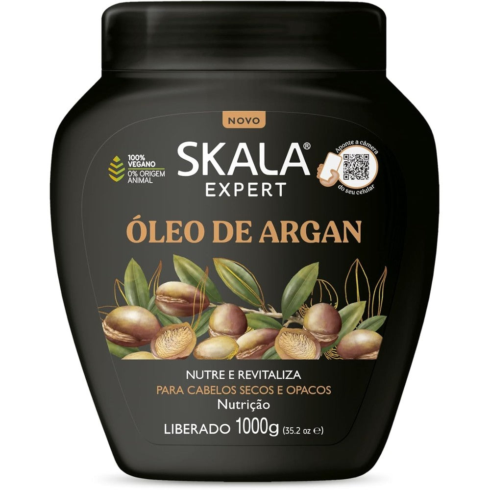 SKALA Oleo De Argan Marroquino Rapido 3 Minutes Deep Conditioning Hair Treatment Mask And Conditioner For Dry And Dull Hair 1 Kilogram 35.2 Ounce