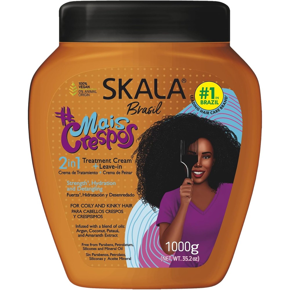 SKALA Mais Crespos 2 In 1 Hair Treatment Cream And Leave In Conditioner For Curly And Coily Hair 1000 Grams