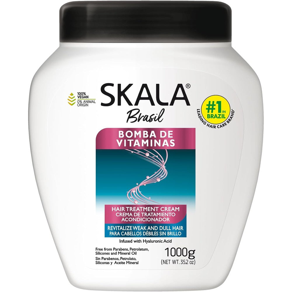 Skala Expert Bomba De Vitaminas SOS Fortalecimento Dos Fios Brazilian Hair Vitamin Treatment Cream Thirty Five Point Two Ounce