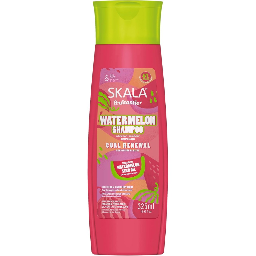 SKALA Fruitastic Watermelon Shampoo front view bottle for curly hair care