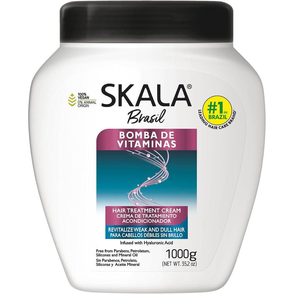 SKALA Brasil Bomba De Vitaminas Hair Treatment Cream front view of 1000g container