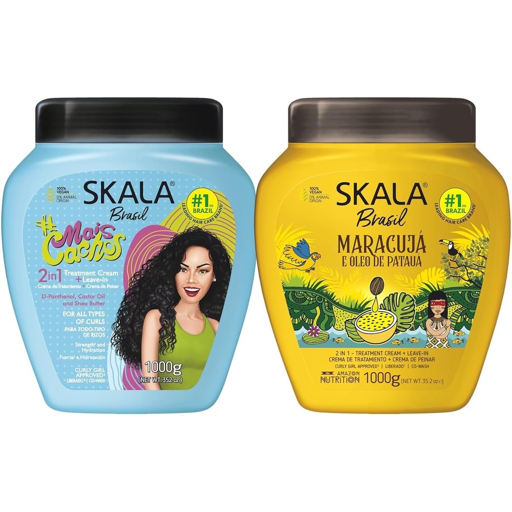 Skala Mais Cachos and Passion Fruit combo front view showcase