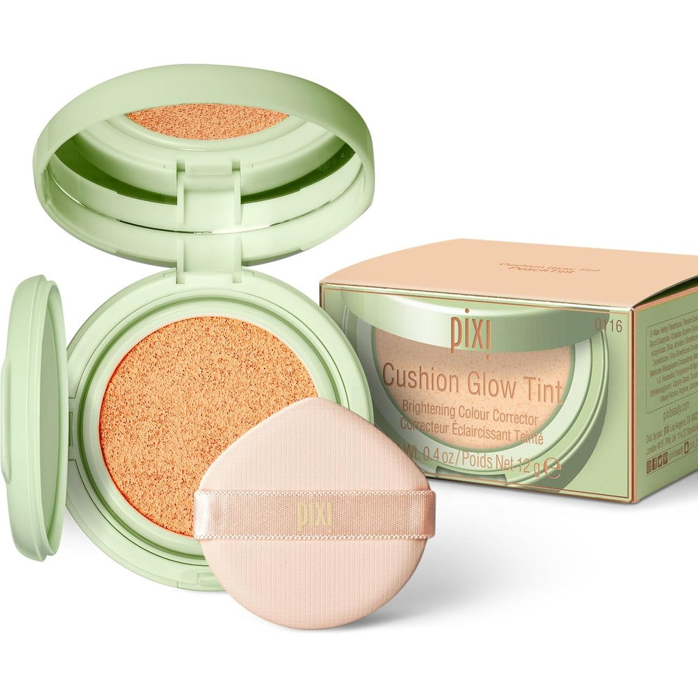 Pixi Beauty Glow Tint Cushion front view compact with mirror and applicator puff