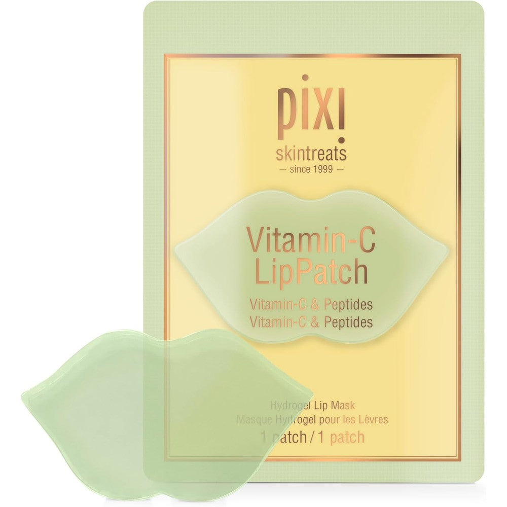Pixi Beauty Vitamin-C Lip Patch For Brightening And Hydrating Lips With Vitamin C And Peptides Single Use Hydrogel Mask 1 Count