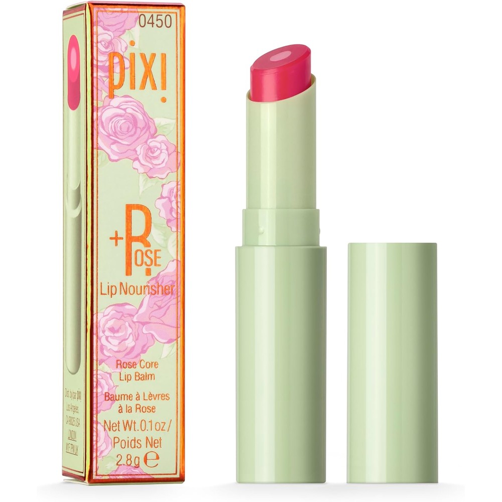 Pixi Beauty Plus Rose Lip Nourisher Hydrating Tinted Lip Balm Rosebud Shade Enriched With Rosehip Oil And Vitamin E For Luminous Shine 2.8 Grams