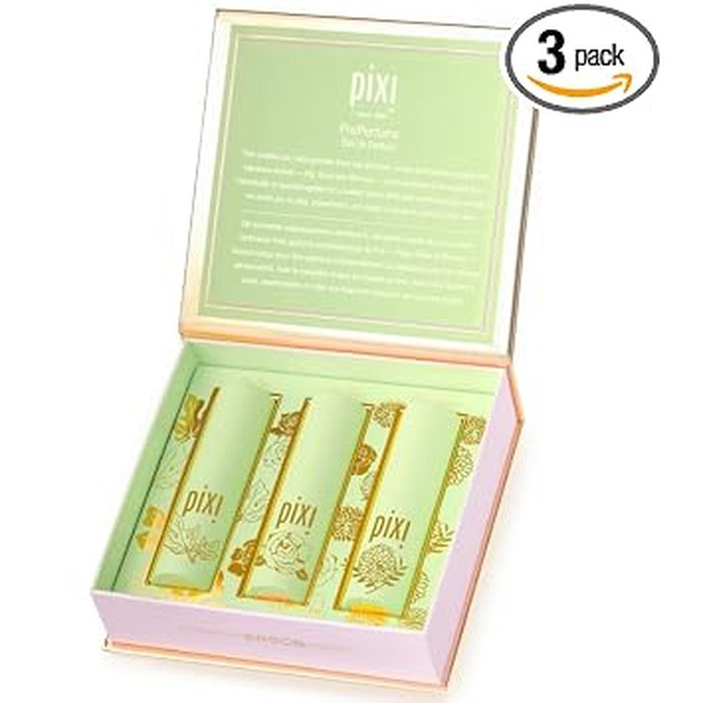 Pixi Beauty PixiPerfume Eau De Parfum Gift Trio Layerable Rose Fig And Mimosa Fragrance Set For Women 3 x 0.5 Fluid Ounces