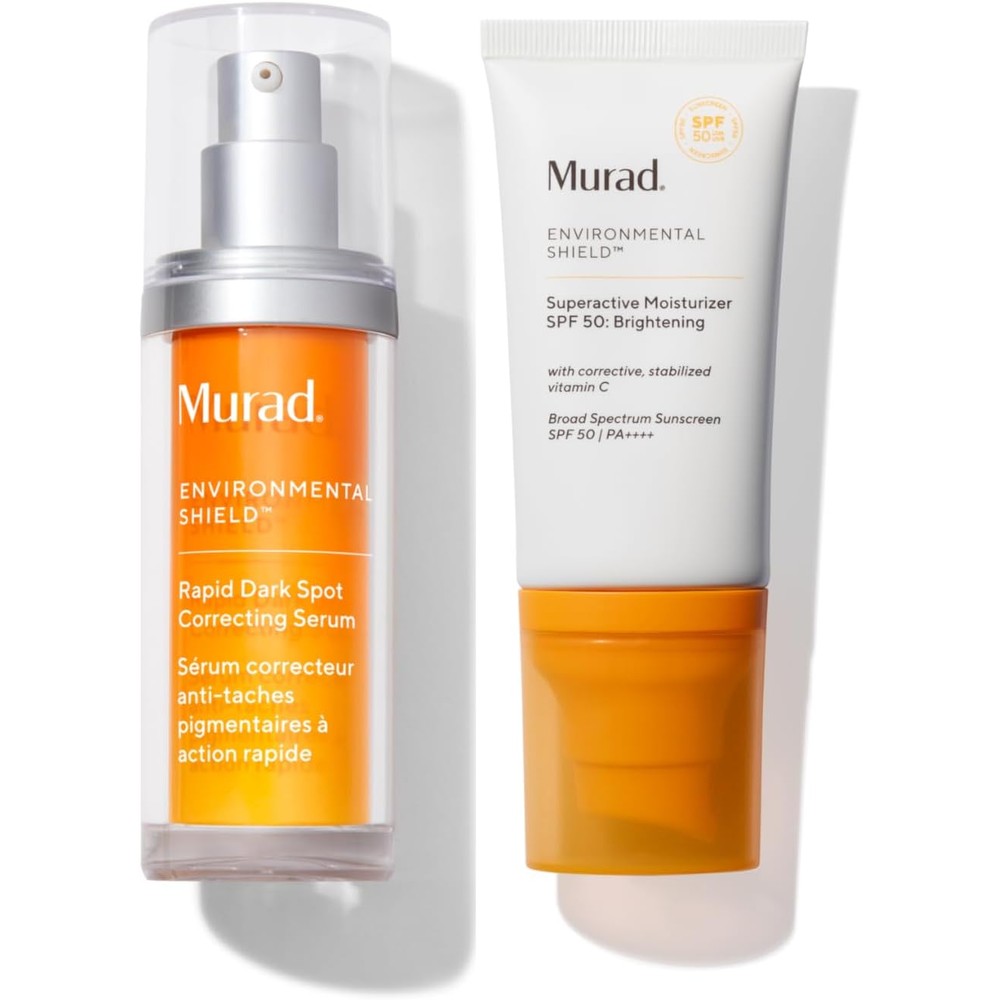 Murad Bright And Sunny Combo Including Rapid Dark Spot Correcting Serum One Fluid Ounce And Superactive Brightening Moisturizer SPF 50 Fifty Millil...