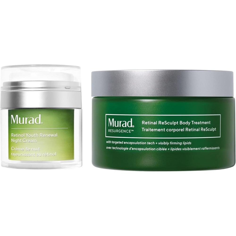Murad Prevent And Correct Face And Body Combo Youth Renewal Night Cream And Resculpt Body Treatment For Sagging Skin And Deep Wrinkles