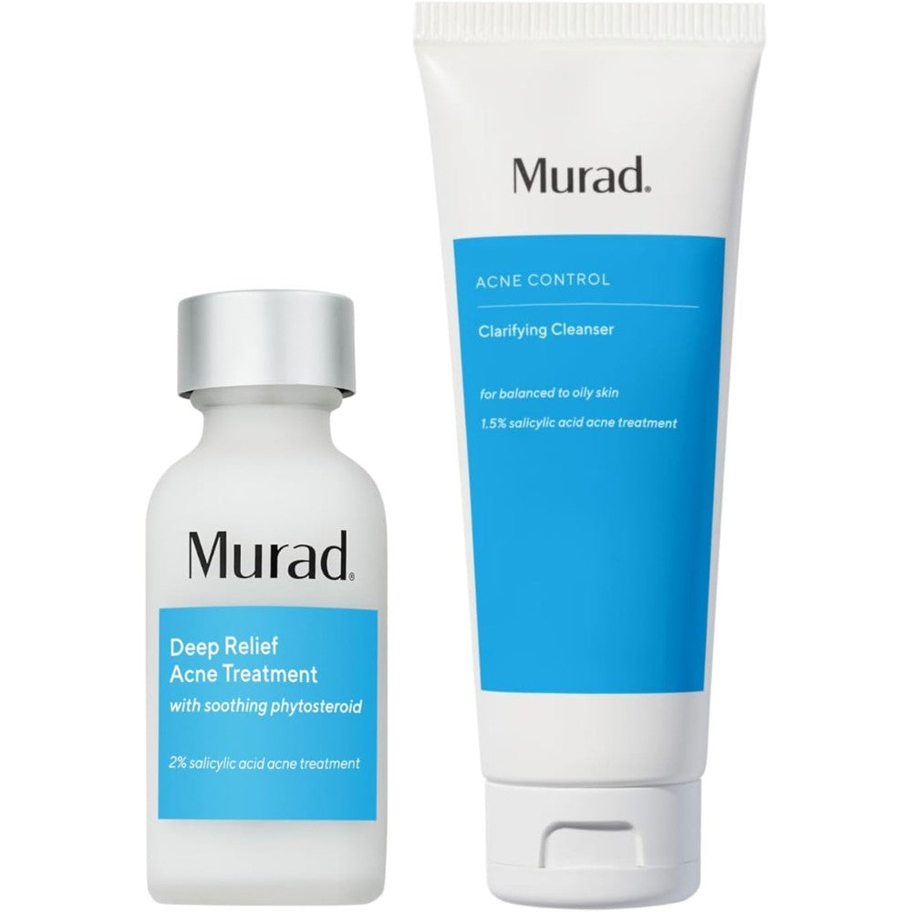Murad Acne Treat And Control Combo Pack Deep Relief Acne Treatment Zero Point Five Ounce And Clarifying Cleanser Three Fluid Ounce Set