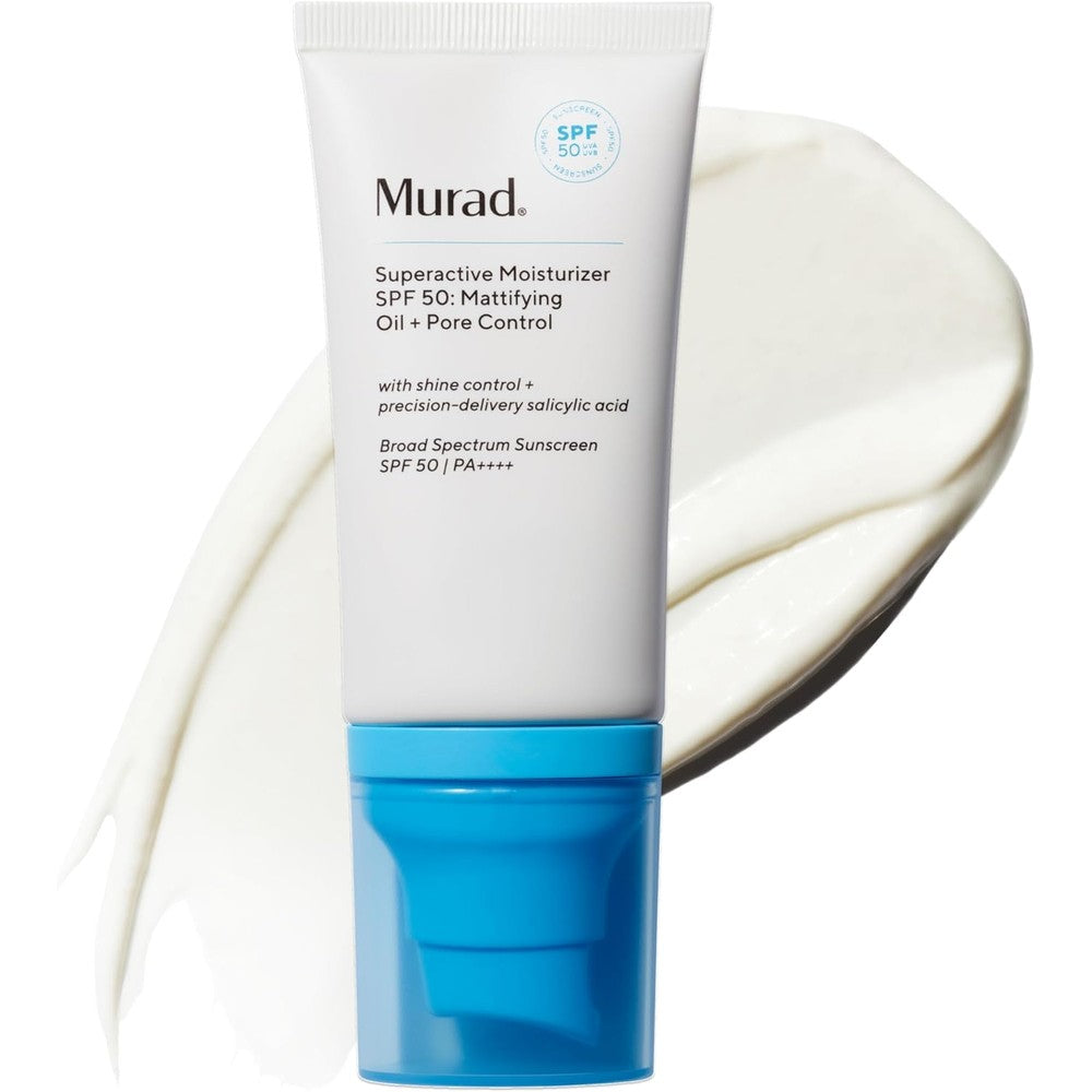 Murad Superactive Mattifying Oil And Pore Control Moisturizer SPF 50 With Salicylic Acid For Shine Free Hydrated Skin 1.7 Fluid Ounce
