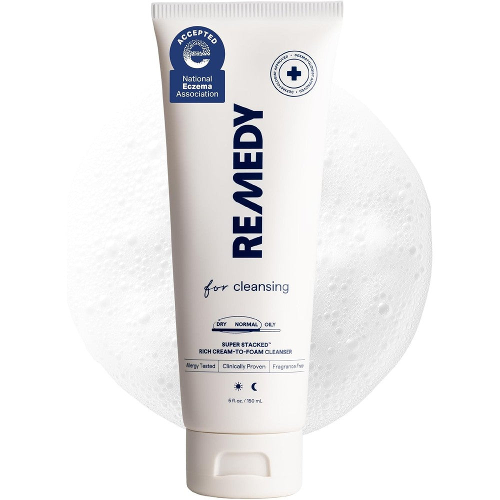 Remedy Science Cream to Foam Cleanser Hydrating Face Wash With Ceramides Hyaluronic Acid And Glycerin Fragrance Free Five Fluid Ounce