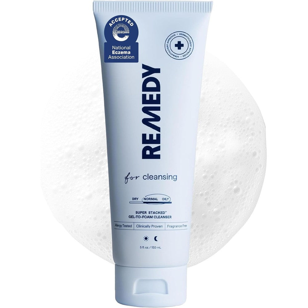 Remedy Science Gel-to-Foam Gentle Exfoliating Face Wash With Salicylic Acid Ceramides And Green Tea For Acne Prone Skin 5 Fluid Ounces