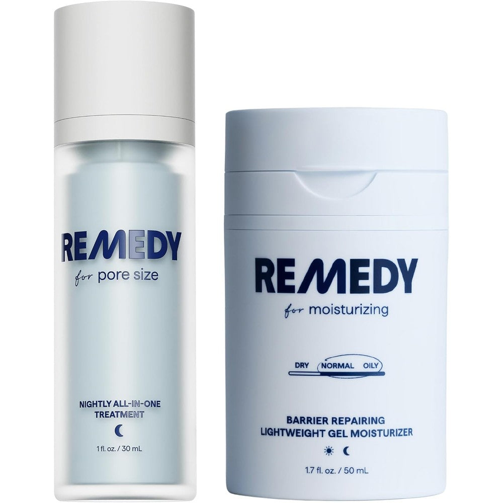 Remedy Science The Pore Size Stack 2 Piece Targeted System With Pore Minimizer Treatment Serum And Lightweight Gel Moisturizer For Oily Skin