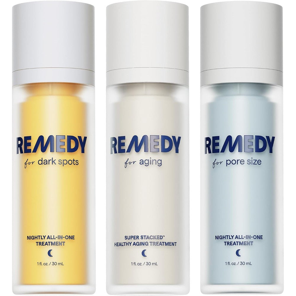Remedy Science The Super Stack Trio 3-Piece Targeted Skincare System for Dark Spots Pore Size and Healthy Aging Treatments