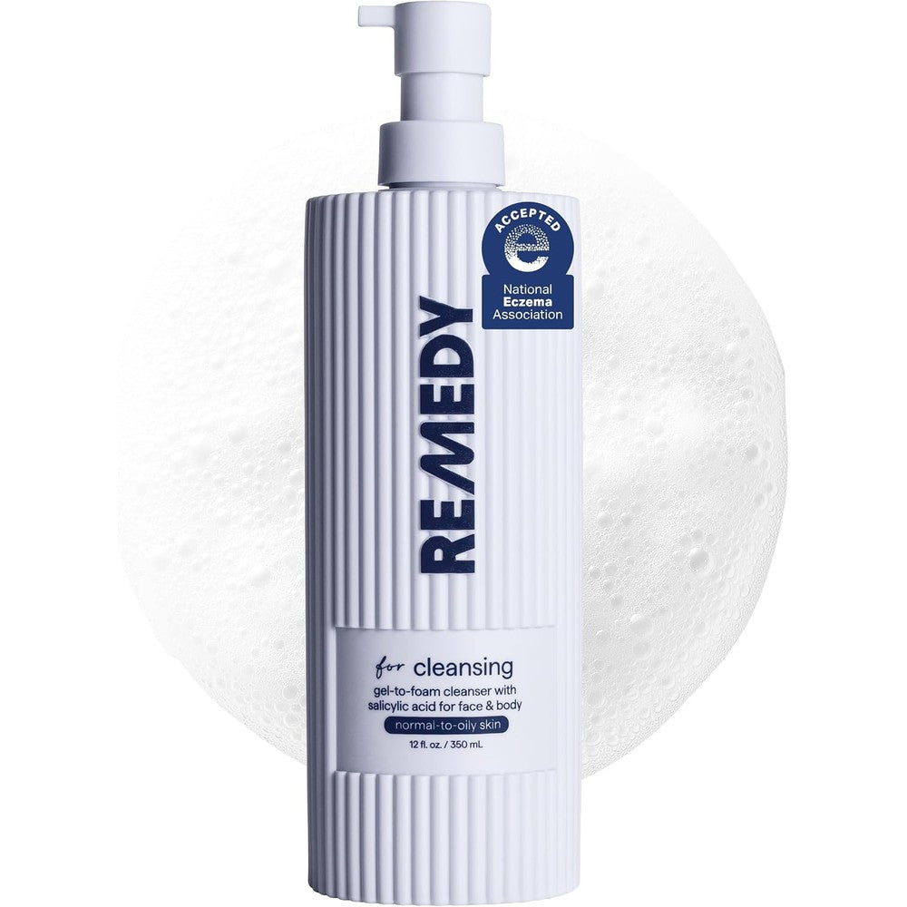 Remedy Science Gel To Foam Cleanser Gentle Exfoliating Face Wash With Salicylic Acid Ceramides And Green Tea For Acne Prone Skin Twelve Fluid Ounces