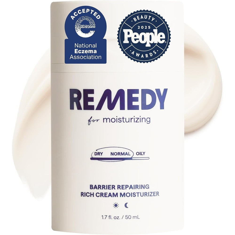 Remedy Science Rich Barrier Repairing Cream Face Moisturizer With Quadruple Ceramide Complex Peptides And Squalane One Point Seven Fluid Ounce