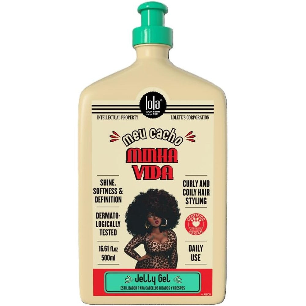 Lola From Rio Meu Cacho Minha Vida Jelly Gel 500 grams front view bottle for curl definition