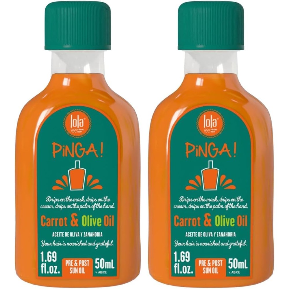 Lola From Rio Pinga Carrot and Olive Hair Oil front view bottle