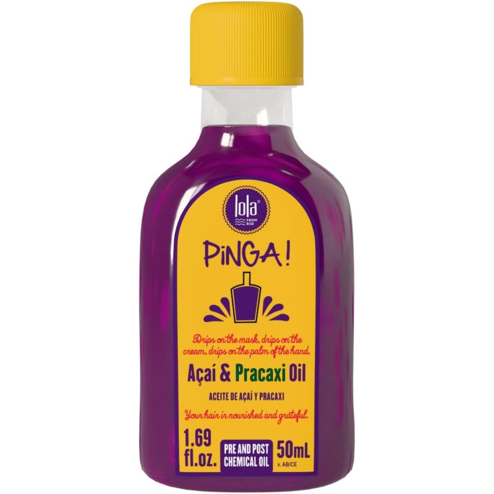 Lola Cosmetics Pinga Acai And Pracaxi Nourishing Hair Oil Leave In Treatment For Frizz Control Color Protection And Split End Repair 50 Milliliter