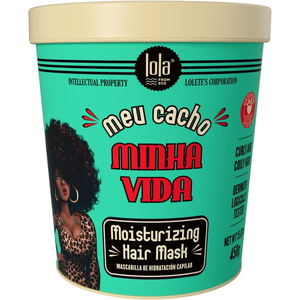 Lola From Rio Meu Cacho Minha Vida Moisturizing Hair Mask for Dry and Damaged Curly Hair 15.87 Fluid Ounce