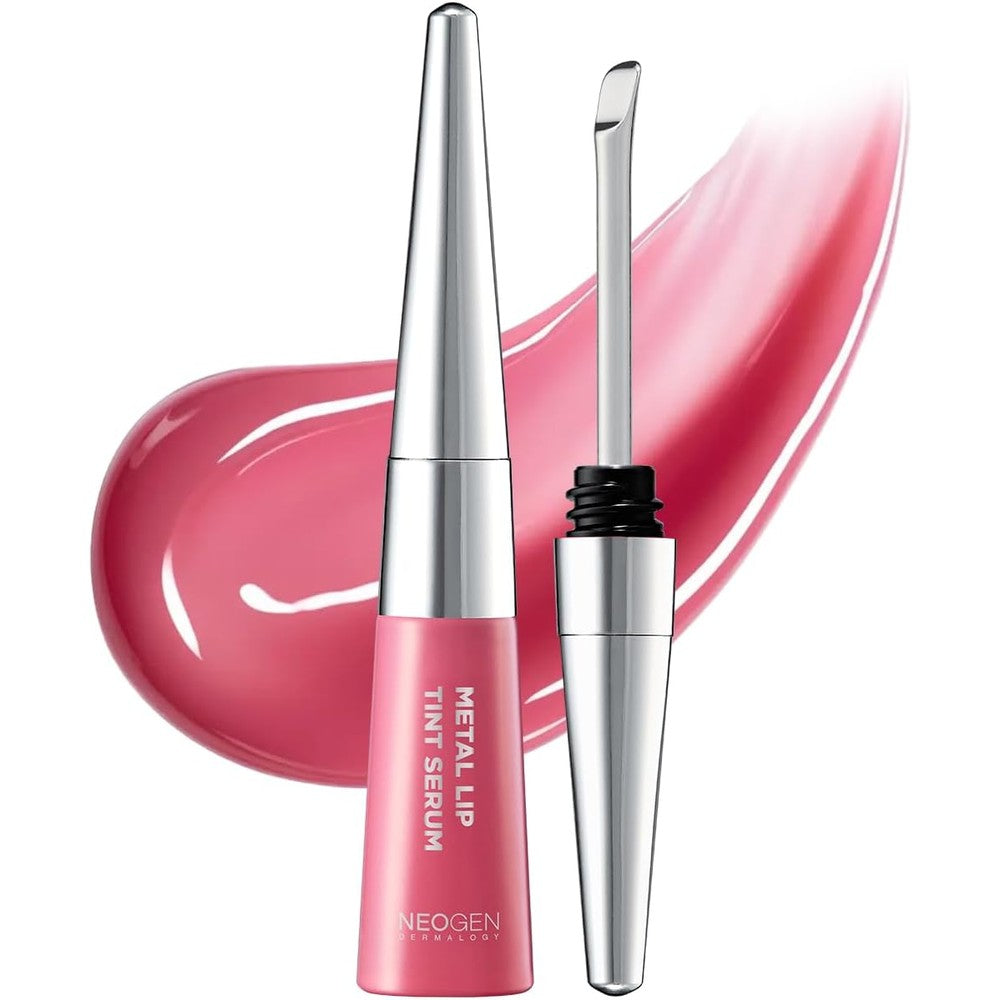Neogen Dermalogy Metal Glow Lip Tint Serum Mellow Berry Cooling Metal Tip Plumping Lip Care 0.16 Fluid Ounce