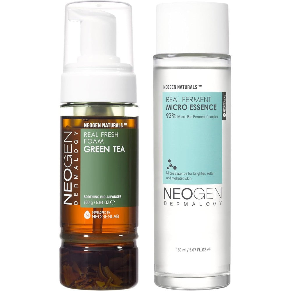 Dermalog By Neogenlab Daily Skincare Duo With Real Fresh Foam Cleanser And Real Ferment Micro Essence For Hydrated Radiant Skin