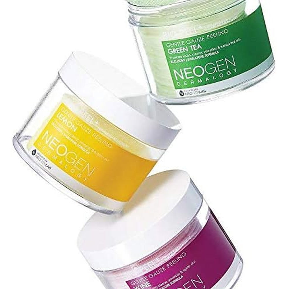 Neogen Dermalogy Bio-Peel Gauze Peeling Pads 30 Count Exfoliating Face Treatment In Lemon Wine And Green Tea Varieties