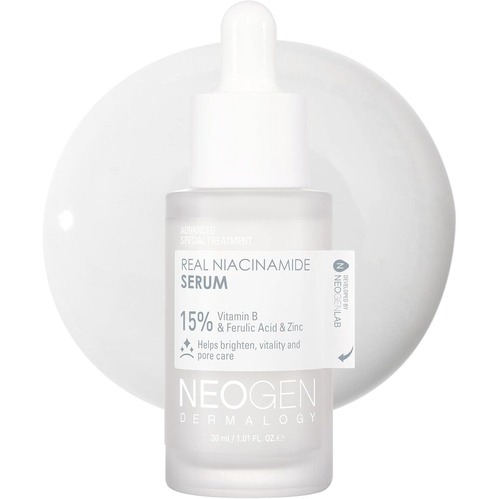 Neogen Dermalogy Real 15 Percent Niacinamide Serum Pore Minimizing And Brightening Face Treatment 1.01 Fluid Ounce 30 Milliliters