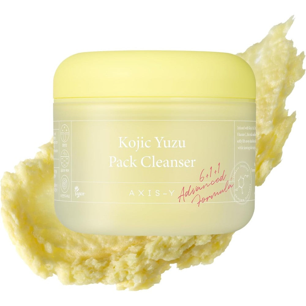 Axis-Y Kojic Yuzu Pack Cleanser Facial Wash And Face Mask All In One For Brightening And Hydrating 2.11 Fluid Ounces