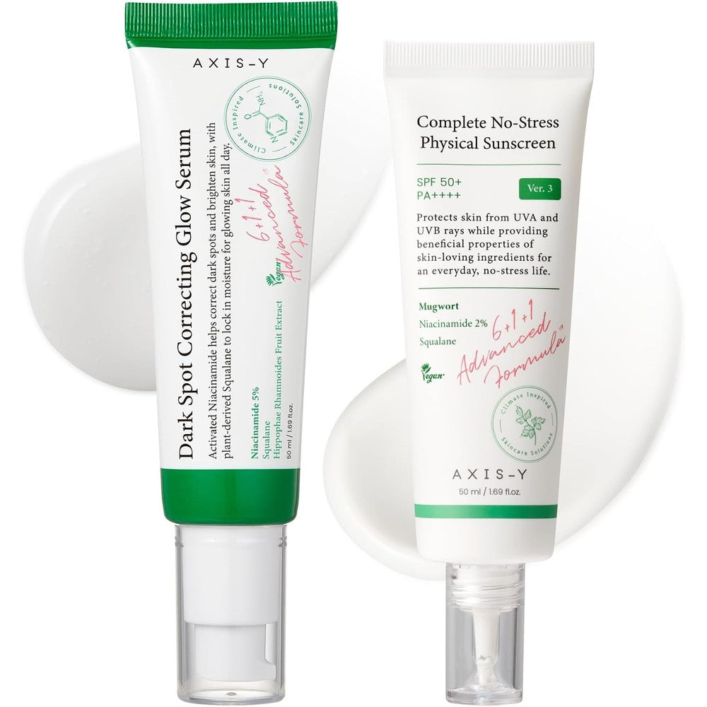 Axis-Y Niacinamide Skincare Duo With SPF50 Mineral Sunscreen And Dark Spot Correcting Glow Serum 50 Milliliters Each