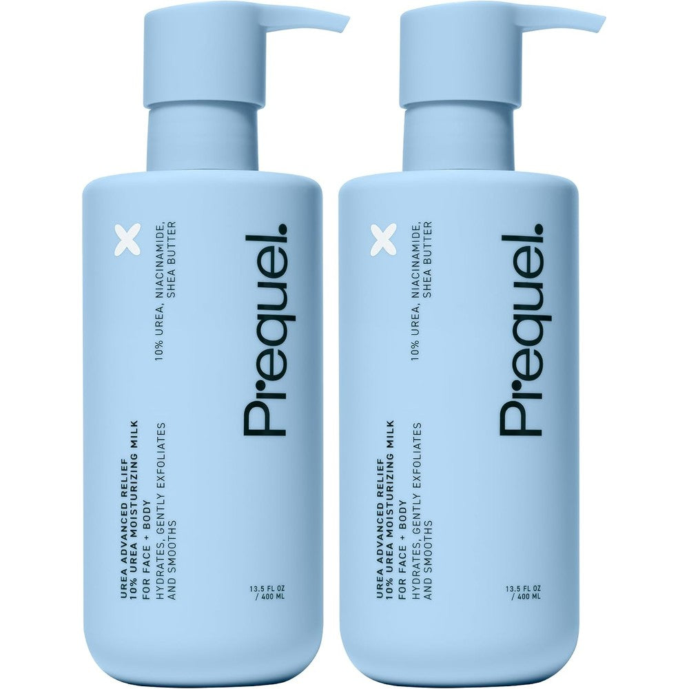 Prequel Skin Urea 10 Percent Advanced Relief Moisturizing Lotion For Face And Body Unscented Hydrating Cream Pack Of Two 6.75 Fluid Ounce