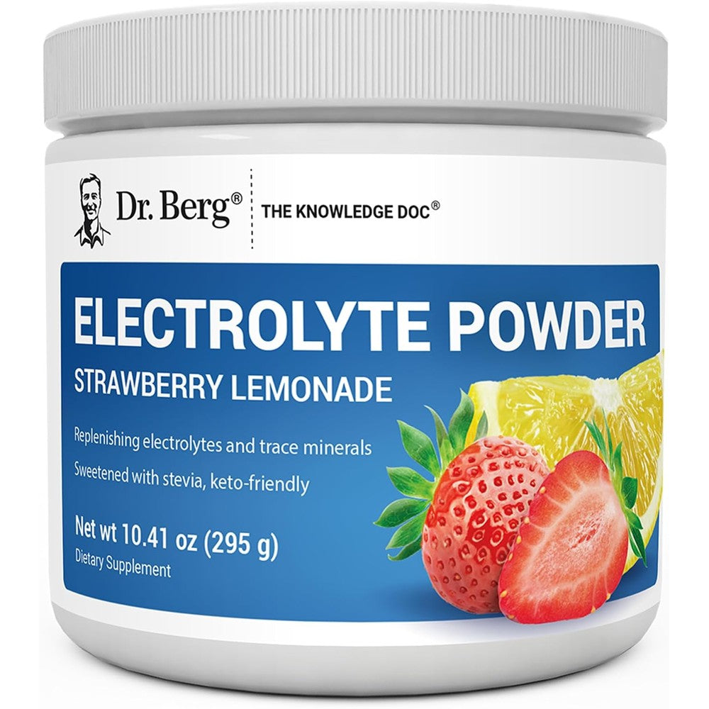 Dr. Berg Nutritionals Zero Sugar Hydration Keto Electrolyte Powder Strawberry Lemonade Flavor Drink Mix 50 Servings 10.41 Ounces