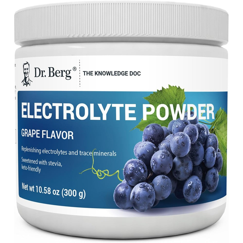 Dr. Berg Nutritionals Zero Sugar Hydration Keto Electrolyte Powder Enhanced With One Thousand Milligrams Potassium Grape Flavor Fifty Servings