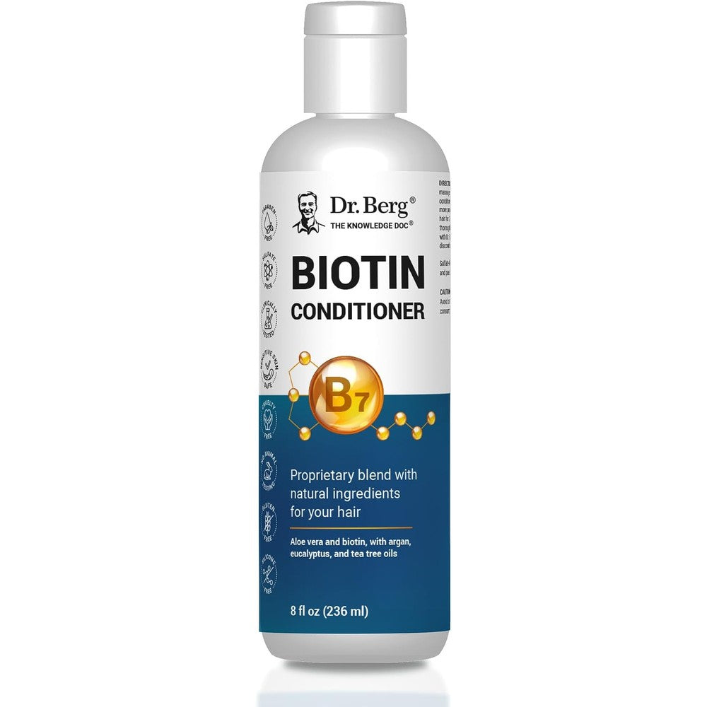 Dr. Berg Nutritionals Biotin Conditioner For Men And Women Improved High Performance Formula Silicone Free Eight Fluid Ounces