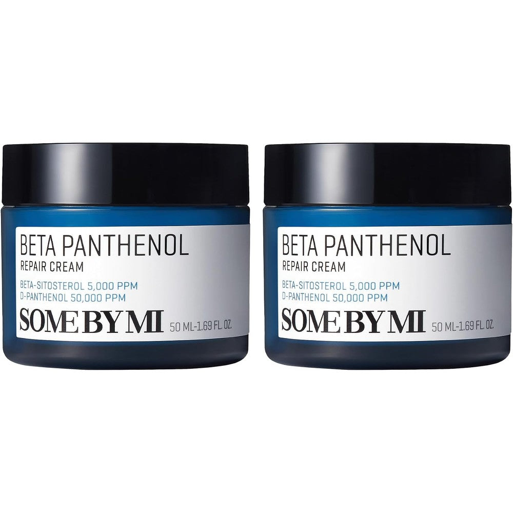 Some By Mi Beta Panthenol Repair Cream Duo Set front view of the packaging for dry skin barrier repair.